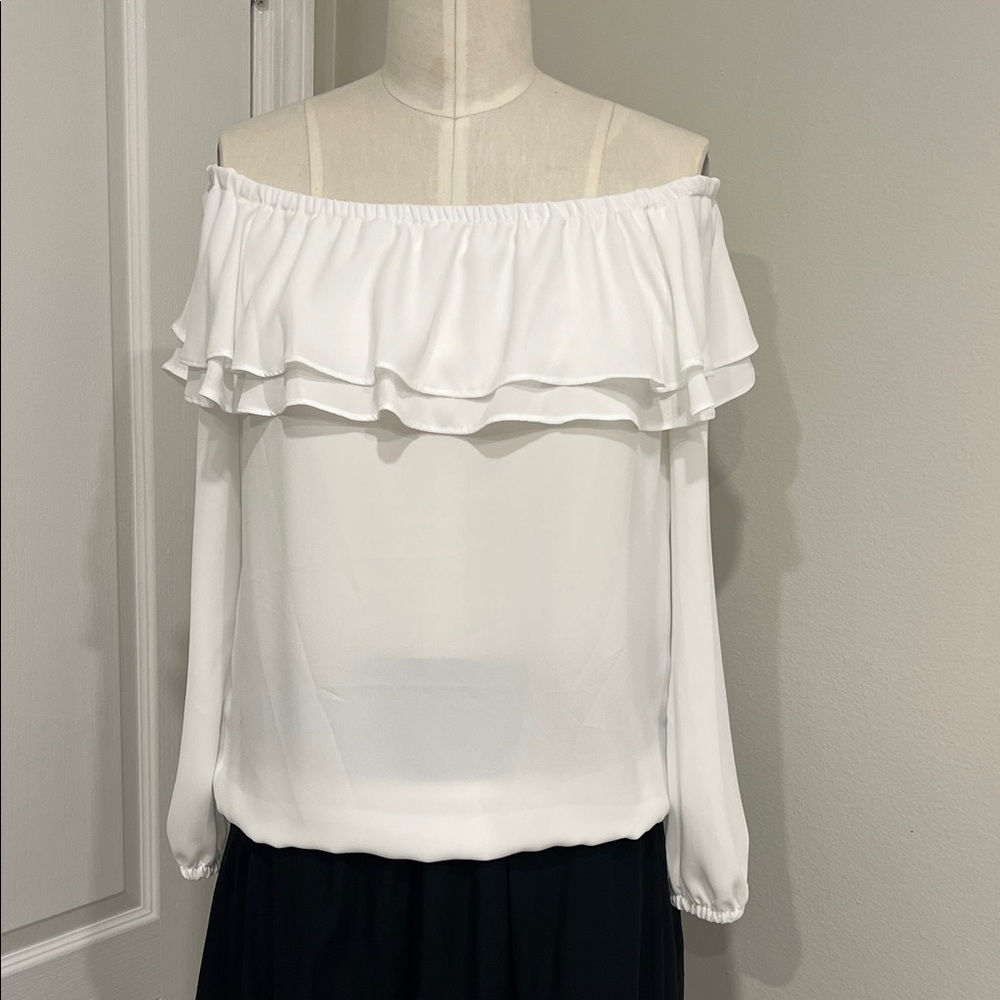 Michael Kors Elegant Off-Shoulder White Blouse